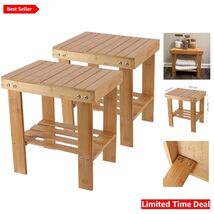 Elegant 2 Pack Bamboo Step Stool - Heavy Duty Shower Bench for Home &amp; Ga... - $69.25
