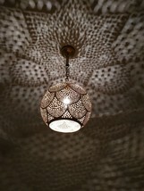 Moroccan Lamp Pendant Light Brass Opened Bottom Antique Vintage, Morocca... - £147.18 GBP+