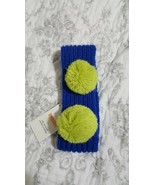 GYMBOREE COLOR HAPPY BLUE w/ LIGHT GREEN POM POM SWEATER EAR WARMER 1-SI... - £4.66 GBP