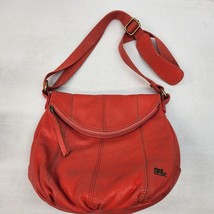 The Sak Shoulder Bag Pebbled Red Leather Slouchy Flap 10x10x3 - £18.90 GBP