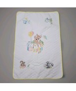 Walt Disney Bambi Paragon Needlecraft Stitched Quilted Baby Blanket Vintage - £37.19 GBP