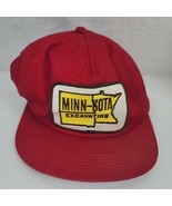 Minn-Kota Excavating Red Baseball Hat Cap Snapback Vintage Red - £12.50 GBP