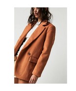 New Free People Mari Solid Peacoat Button Blazer $188 LARGE Terracotta O... - $108.32 CAD