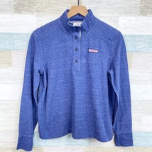 Vineyard Vines 1/4 Snap Placket Pullover Sweater Heather Blue Womens Small - £31.15 GBP