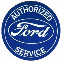 Ford Service 24" Round Embossed Tin Metal Sign - $74.20