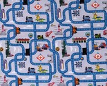 Cotton Full Steam Ahead with Thomas &amp; Friends Tracks Fabric Print BTY D6... - $13.95