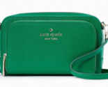 Kate Spade Dual Zip Around Crossbody Green Saffiano Leather WLR00410 NWT... - £95.76 GBP