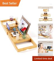 Sturdy Expandable Bamboo Bath Tray - Perfect for Wine, Toiletries &amp; Rela... - $49.45