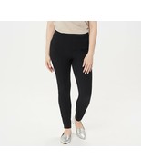 Isaac Mizrahi Live! 24/7 Stretch Ankle Pants w/ Faux Button Hem Black Reg 4 - $13.02 CAD