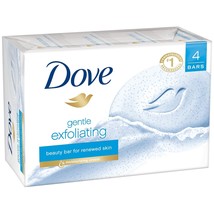 Dove Gentle Exfoliating Bar Soap Moisturizing Beauty Bar for Softer Skin 4X90g - £14.58 GBP