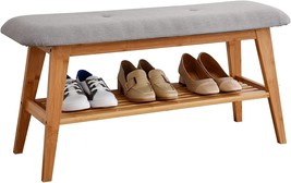 Sobibo Shoe Entryway Bench, Bamboo Shoe Rack Bench, Organizer, Nature,35.4&#39;&#39; - £120.69 GBP