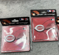 2pk Cincinnati Reds Magnet 3D Wooden Style 3x3 Collectibles MLB Official... - $9.75