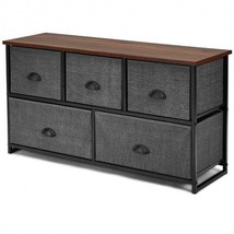 Wood Dresser Storage Unit Side Table Display Organizer-Black - Color: Black - £61.85 GBP