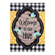 Welcome to our Hive Suede Garden Flag- 2 Sided Message, 12.5&quot; x 18&quot; - £17.56 GBP