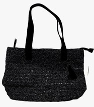 The Sak Shoulder Bag Double Handle Crocheted Black Gray NEW NO TAGS - £30.30 GBP