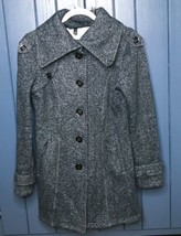 IZ Byer Marbled Double Breasted Peacoat Jacket Coat Size XS Fall Dark Ac... - $11.88