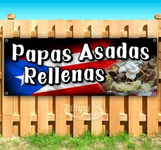 Papas Asadas Rellenas Advertising Vinyl Banner Flag Sign Many Sizes Spanish - £14.35 GBP+
