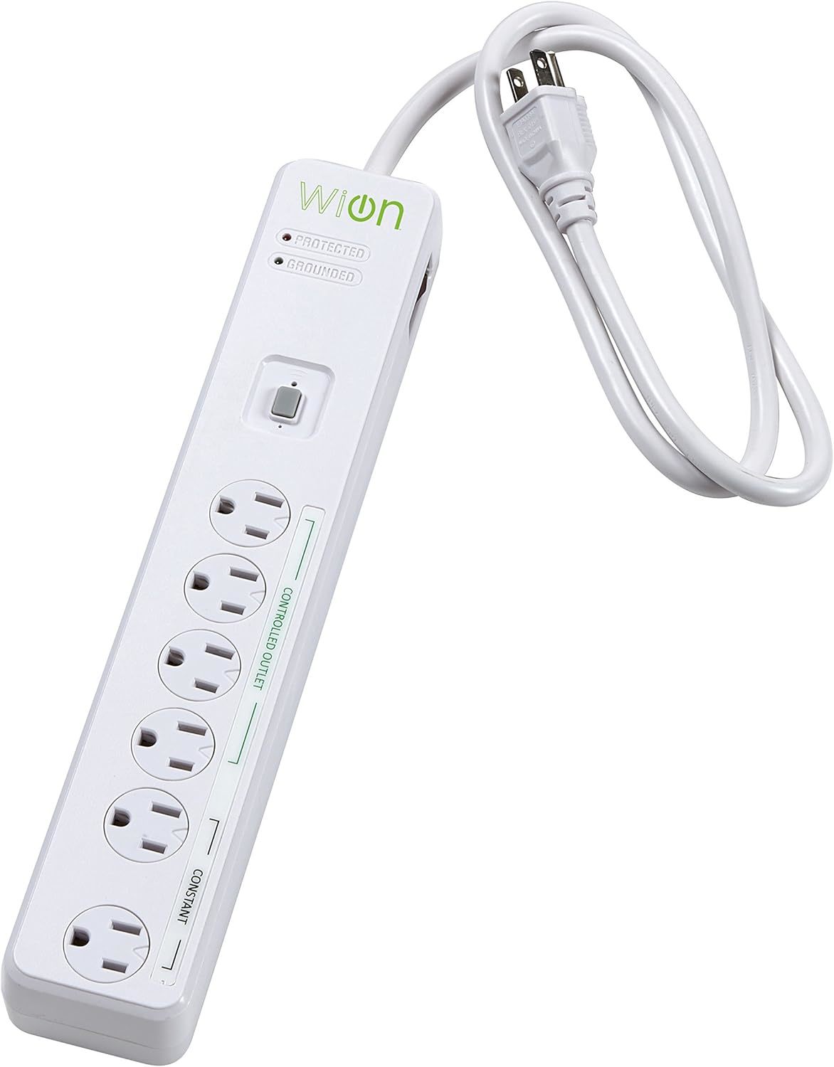 6 Grounded Outlets, Indoor Wi-Fi Smart Surge Protector, Wion 50051. - $42.94