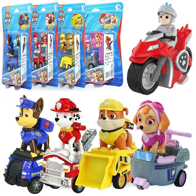 New Toys Genuine Paw Patrol Vehicle Chase Skye Marshall Pull Back Cars P... - $126.78 MXN