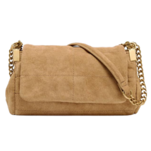 ZARA BNWT 2025. SAND BROWN SPLIT SUEDE SHOULDER BAG CHAIN. 6620/610/718 - $94.67