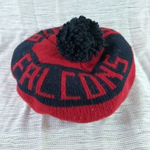 Vintage Falcons Knit Winter Brimmed Beret Hat W/ Pom Rare - £19.72 GBP