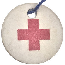 Red Cross Vintage Paper Charm on Thread Bracelet String Vintage  - £10.32 GBP