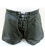 Rubio Leather New York Vintage Leather Tie Fly Elastic Shorts 24&quot; Waist - $1,669.67 MXN