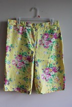 Lauren Ralph Lauren 14 Yellow Floral Long Cotton Shorts - £19.42 GBP