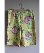 Lauren Ralph Lauren 14 Yellow Floral Long Cotton Shorts - £19.29 GBP