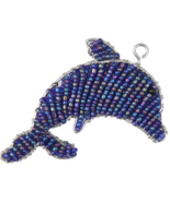 Handmade Beaded Dolphin Keyring – Ocean Inspired Bag Charm, Handmade Gif... - $11.20