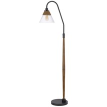 71&quot; Brown Traditional Shaped Floor Lamp With Clear Transparent Glass Empire Shad - £444.49 GBP