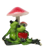 Love is in The Air Green Frogs Couple With Heart by Toadstool Mushrooms ... - $40.88 CAD