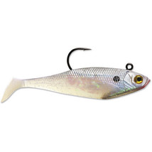 Storm WildEye Pre-Rigged Soft Fishing Lures, 4&quot;, Pearl Swim Shad, 3 Count - $9.95