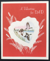 1940s A Valentine For Dad Greeting Card Flying Mallard Ducks Gartner &amp; Bender - £8.30 GBP