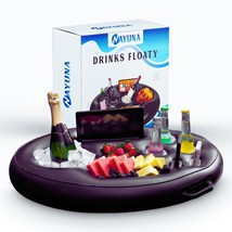 NAYUNA Floating Food &amp; Drinks Holder for Pool and Hot Tub - Premium Black Floati - £26.51 GBP