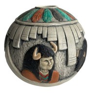 Native American Southwest Bison Nomad Ceramic Potpourri Holder Vase Home Decor - £30.86 GBP