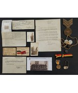 1918 antique WWI SOLDIER LOT dc MILNE dog tag id bracelet photo papers 2... - £541.05 GBP