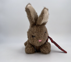 Brown Dakin Easter Bunny Rabbit Plush Stuffed Animal w/Bow Vintage 1986 10&quot; - $7.80