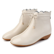 New Women Real Leather Ankle Boots Soft Bottom Zipper Shoes Woman Winter Warm Sh - £74.94 GBP