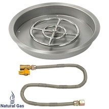 American Fireglass SS-RSPMKIT-N-19 19 in. Round Stainless Steel Drop-In Pan with - £430.06 GBP