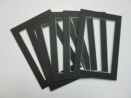 Picture Framing Mats 4x6 for 3.5x5 small wallet size  photoSET OF 10 Black mats - £6.35 GBP