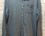 Original Penguin Button Shirt Men L Large Heathered Blue Long Sleeve jer... - $15.58