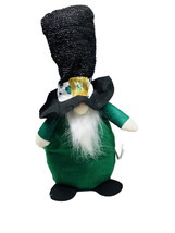 13” Saint Patrick’s Day Plush Munchkin Gnome Felt Body /Glittered Shamrocks Hat - $26.61