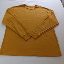 George Crewneck Men's Long Sleeve Yellow Cotton T-Shirt Size L (42-44) - $14.25