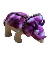 Aurora Plush Purple Triceratops Dinosaur Plush 13&quot; Stuffed Animal Toy - £10.72 GBP