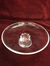 Vintage Steuben Crystal Glass 8in  Serving Plate Pedestal Base Signed Art Glass - £78.55 GBP
