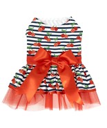 Cherry Stripe Harness Dog Dress with  Matching Leash Sizes XS- XL - $29.99