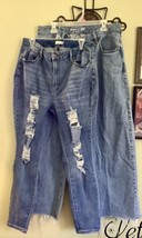 2 pr Women Old Navy &amp; Rue Distressed Jeans Baggy Wide Leg &amp; Stretch High Rise 18 - £30.63 GBP