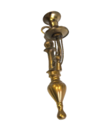 Vintage Solid Brass Wall Candle Holder Sconce 11.75 in Long Ribbon Tassle - £23.54 GBP