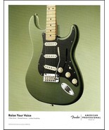 Fender American Professional Series Army Green Stratocaster guitar ad print - $4.01